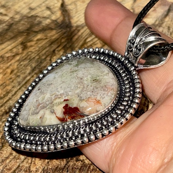 Crazy Lace Agate Pendant 2 1/4” - Picture 8 of 15